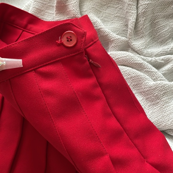 vintage american apparel red pleated mini skirt - Picture 3 of 3